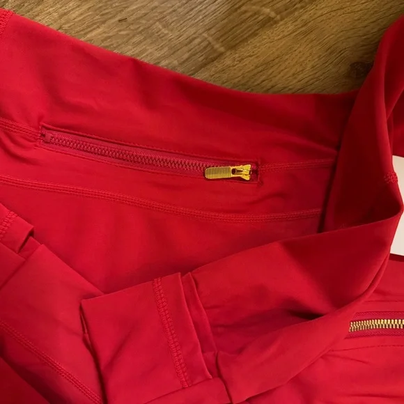 lululemon athletica Red Skinny Pants with Matching Zip Jacket - Picture 3 of 5